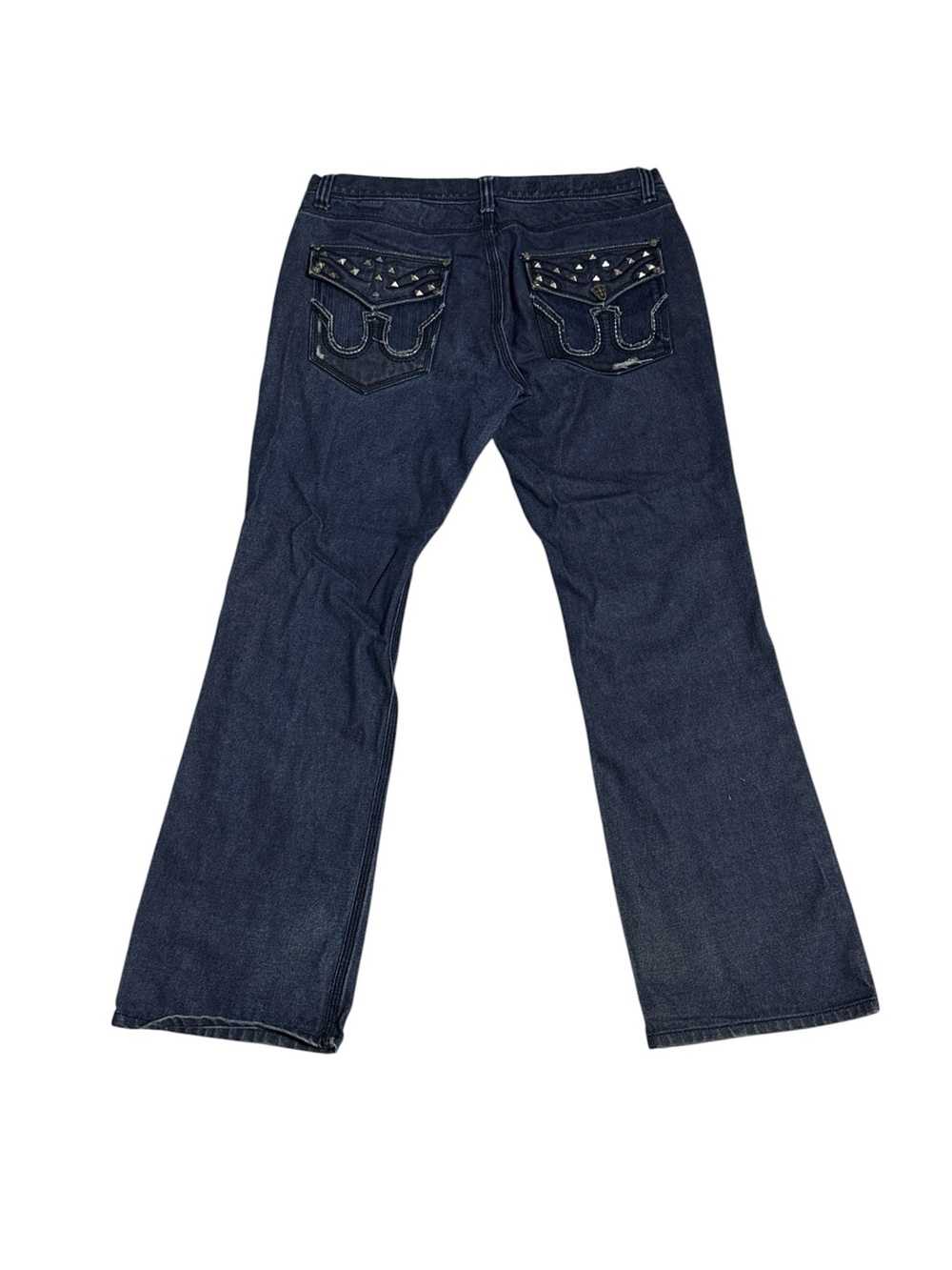Blac Label Straight Jeans Mens Size 38 Dark Blue Distressed Metal Rivets Y2K